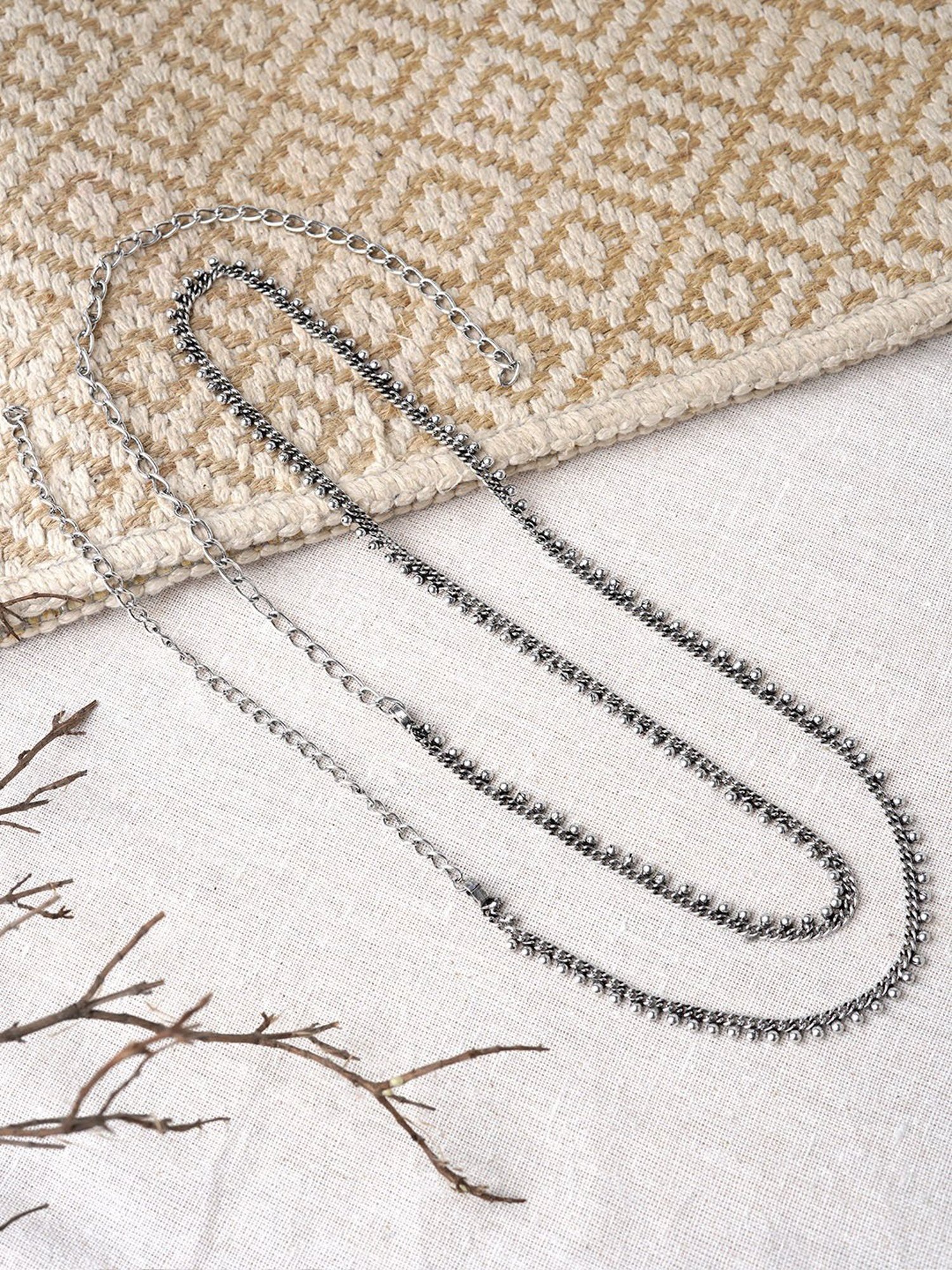 Teejh Shabari Silver Waistband for Women