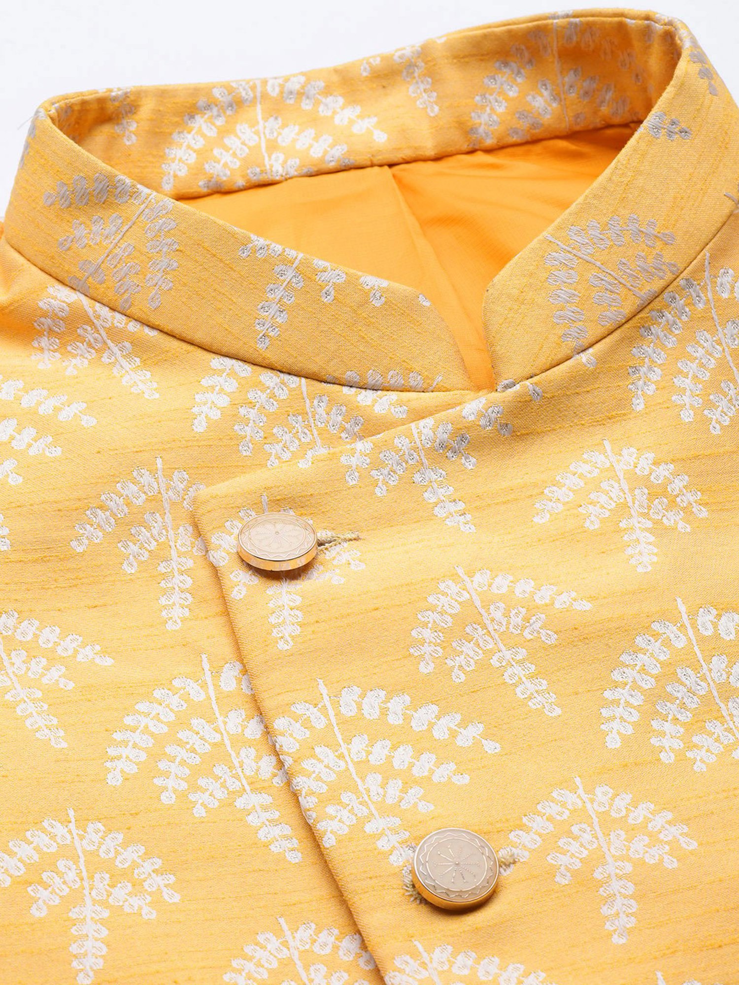 VASTRAMAY Teal Green Regular Fit Printed Nehru Jacket