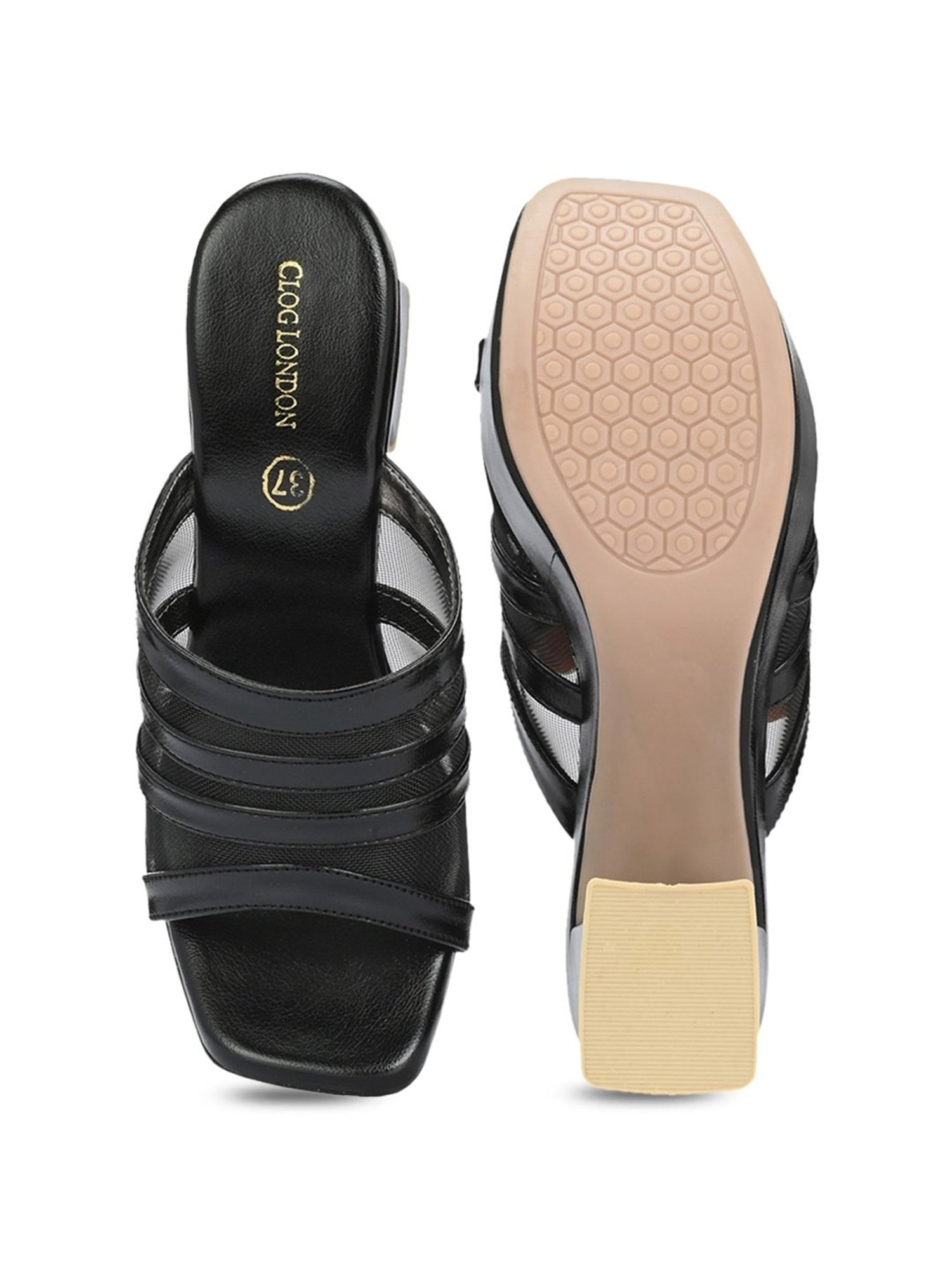 Clog London Women's Black Casual Sandals