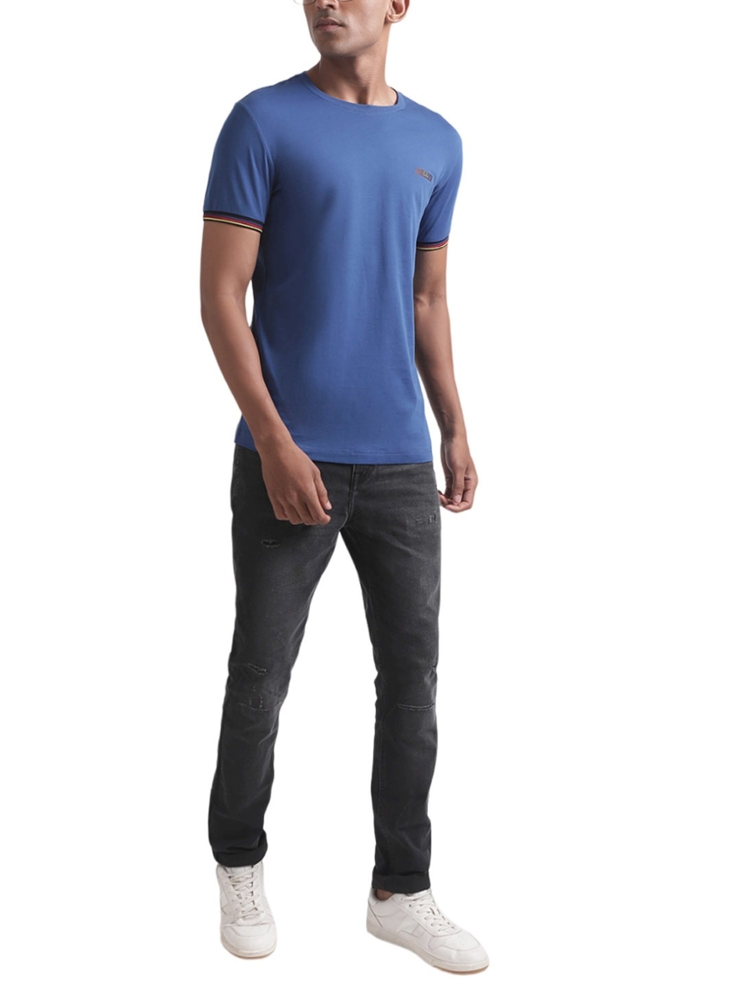 Antony Morato Blue Cotton Slim Fit T-Shirt