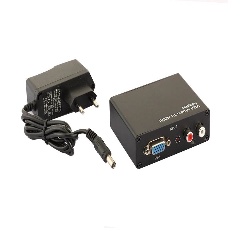 Larryjoe VGA+R/L to HDMI Converter With Audio VGA2HDMI 1080P HD Audio AV Adapter Connector For Projector PC Laptop to HDTV