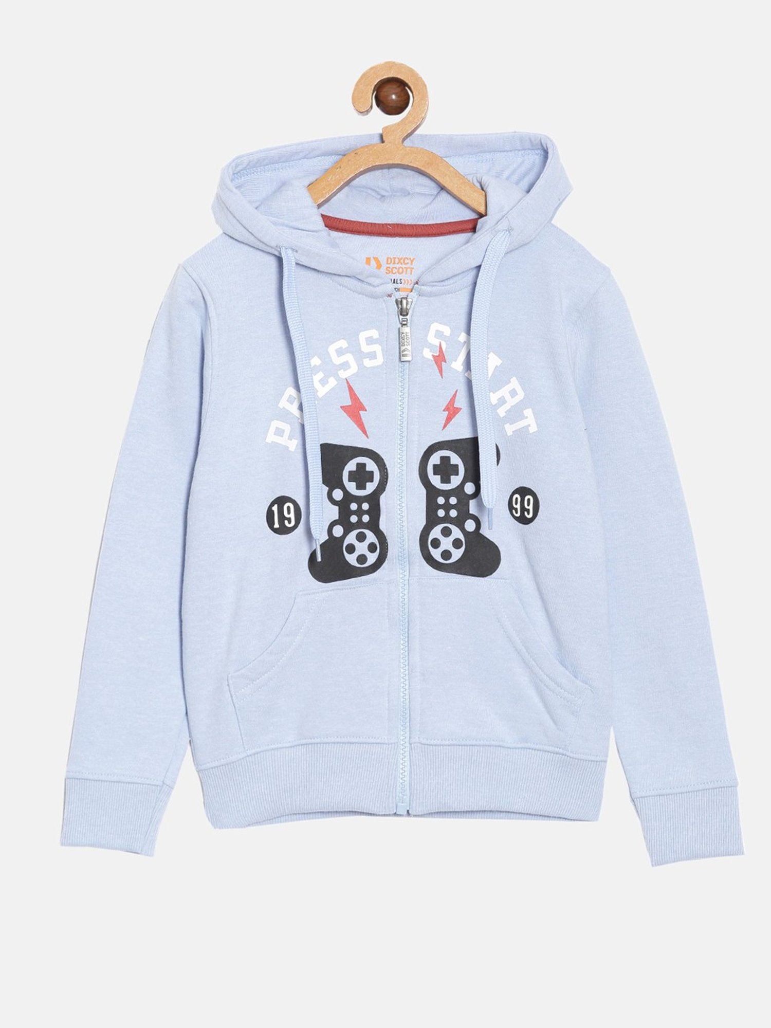 Dixcy Scott Originals Kids Blue Printed Full Sleeves Hoodie