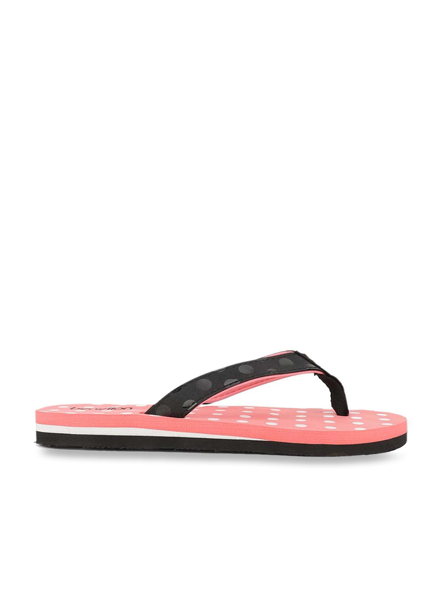 United Colors of Benetton Women's Black & Coral Flip Flops