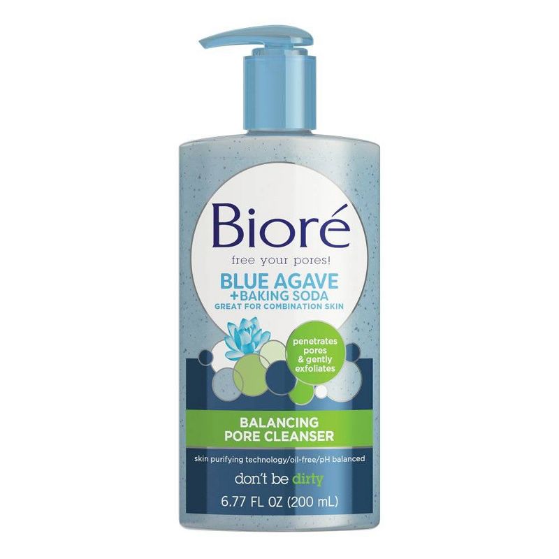 Biore Blue Agave + Baking Soda Oil Free Face Wash - 6.77 fl oz