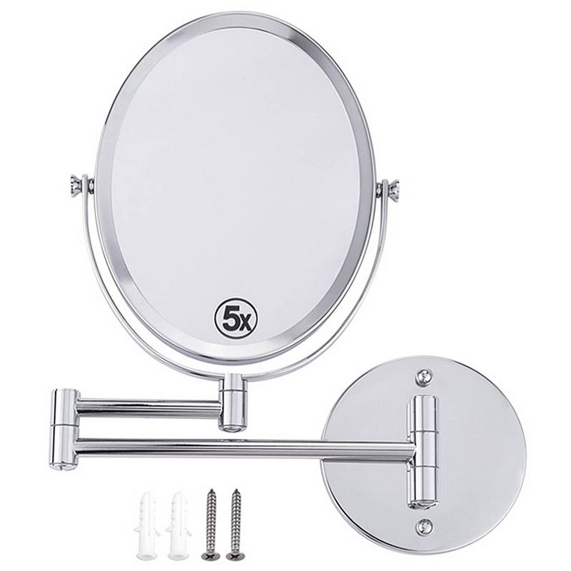 16.95" Oval Wall Mount Magnifying Mirror Chrome - American Imaginations