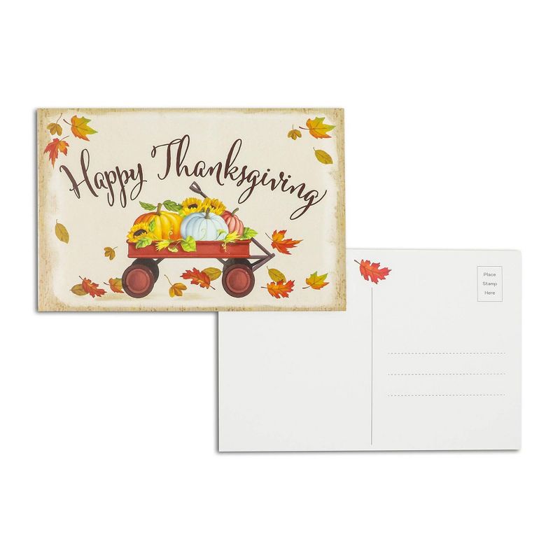 96-Pack Happy Thanksgiving Postcards in Fall & Pumpkin Design, 4x6 inches