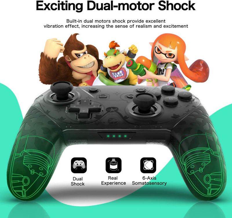 Wireless Switch Pro Controller for Switch/Switch Lite, YCCTEAM 1000mAh Built-in Rechargeable Battery Remote Pro Controller Gamepad Joystick for Switch Console, Support Screenshot and Twitch Movement