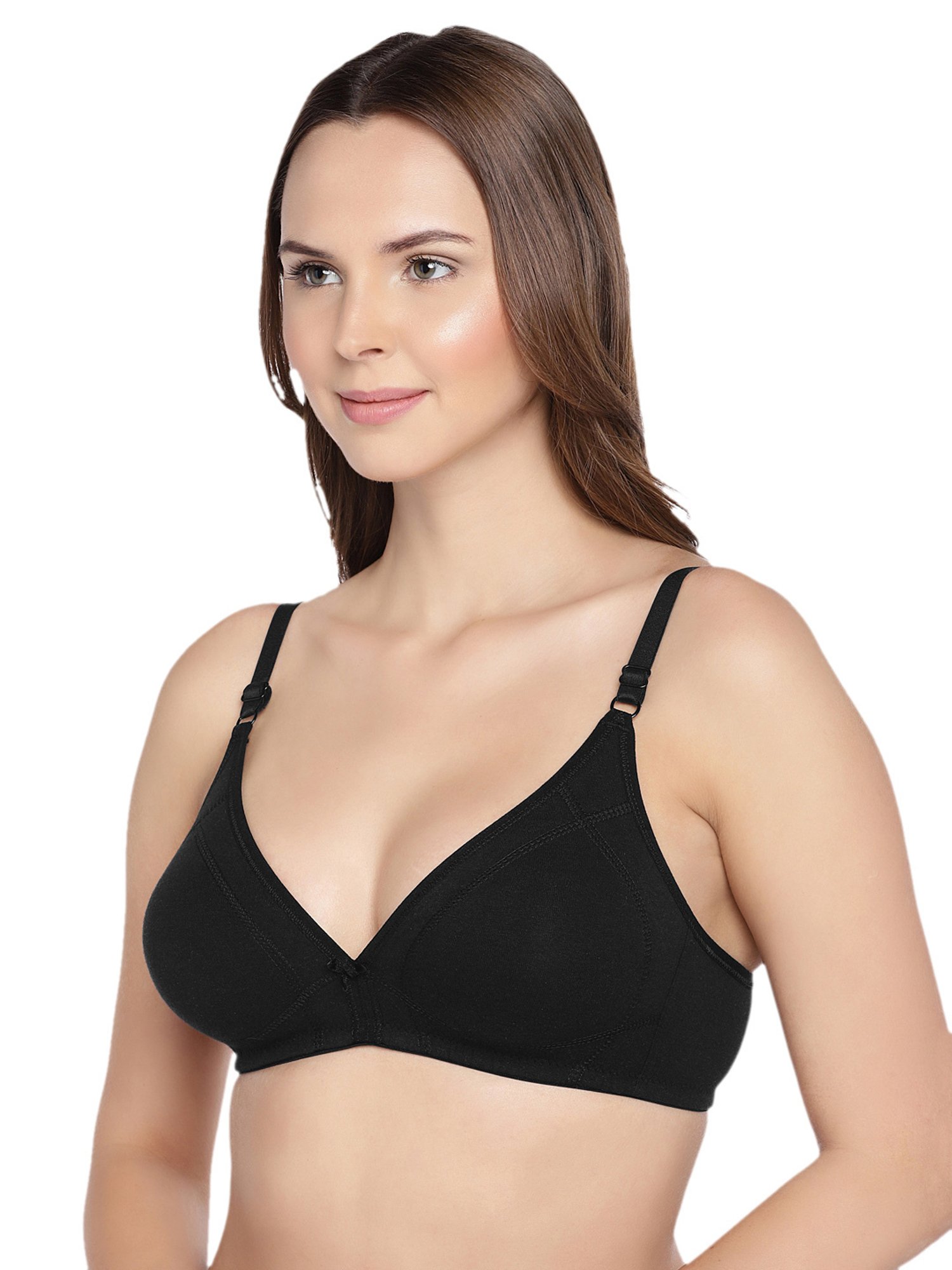 Inner Sense White & Black Half Coverage T-Shirt Bra - Pack of 3
