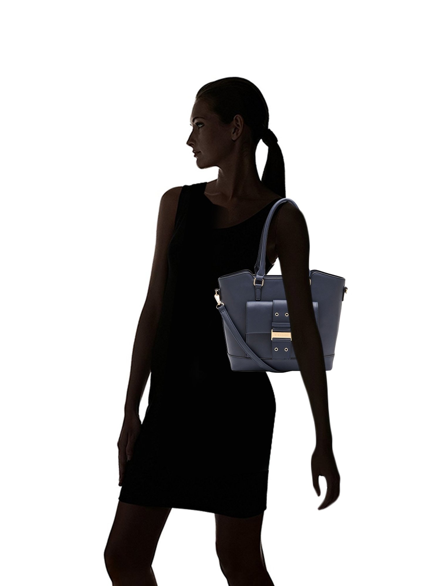 Giordano Blossoms 2020 Navy Solid Medium Shoulder Handbag