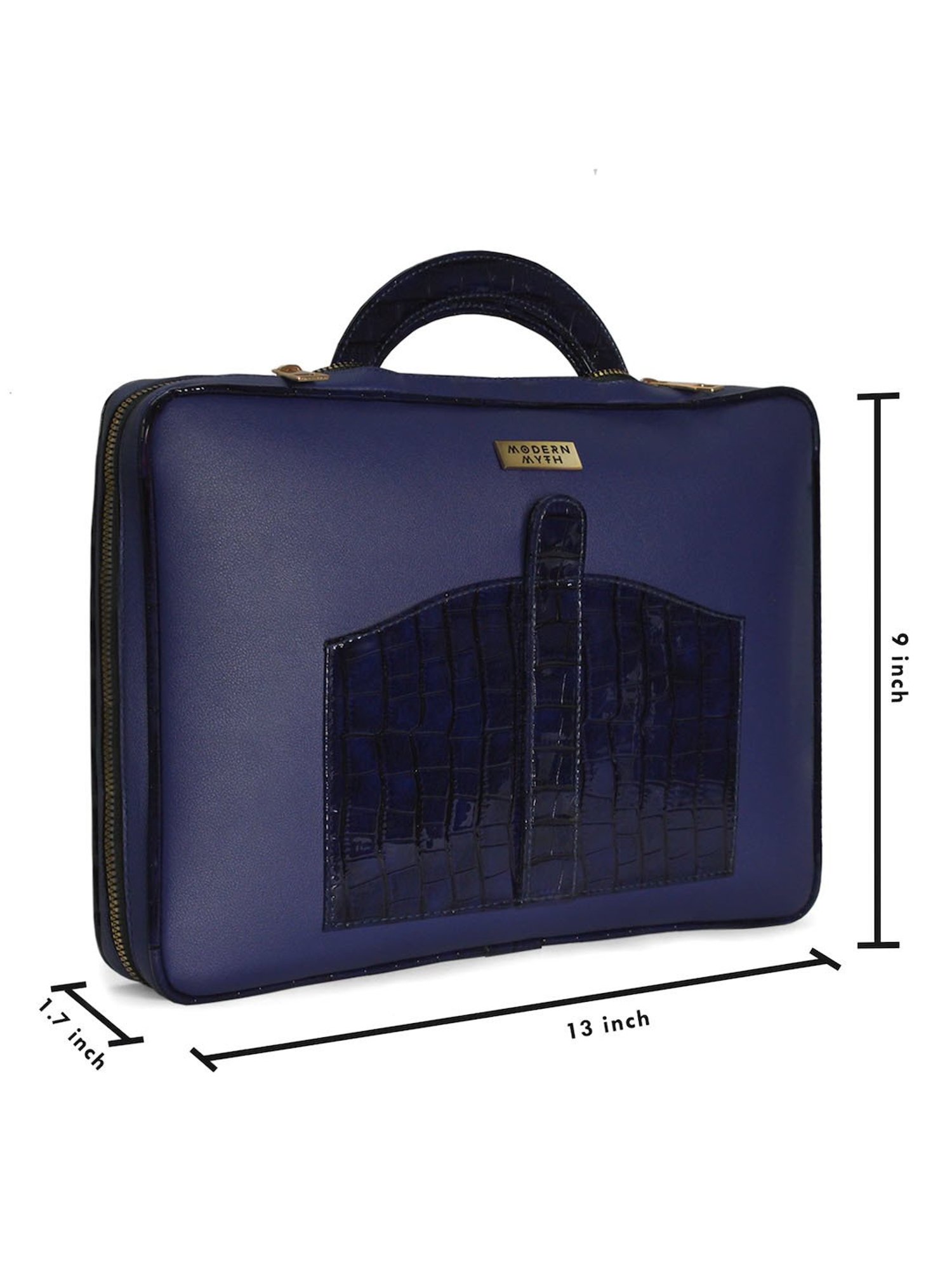 Modern Myth Blue Textured Medium Laptop Sleeve