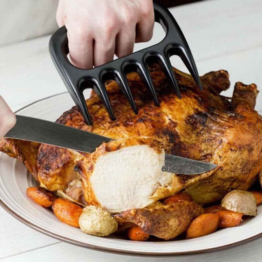 Tailbox Barbecue Claws Set of 2 Bear Claws BBQ Meat Handler Forks - Pulled Pork Shredder Claws for Carving & Shredding Meat (Black)
