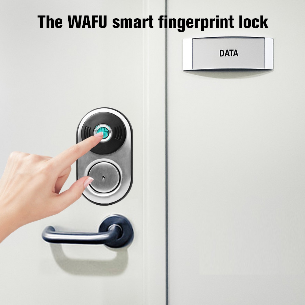 WAFU WF-014A Smart Fingerprint Lock Stainless Steel Electric Lock Door Entry Intelligent Lock Low Power Reminder Smart Home Villa Office Access Control Security System