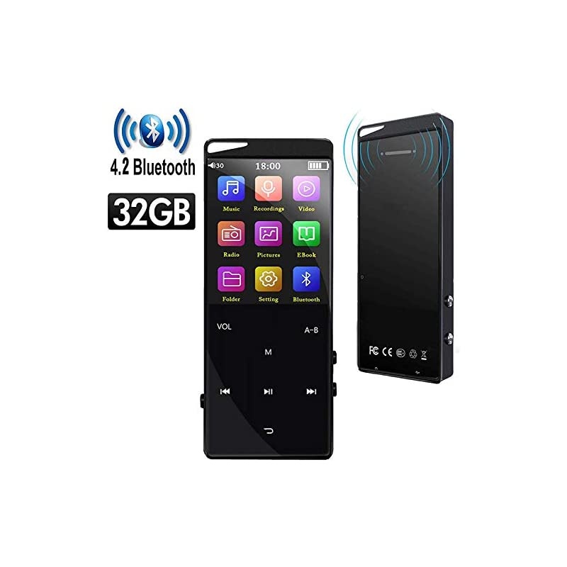 Player / MP4 Player, Hotechs Music Player with 32GB Memory SD Card Slim Classic Digital LCD 1.82'' Screen Mini USB Port with FM Radio, Voice Record