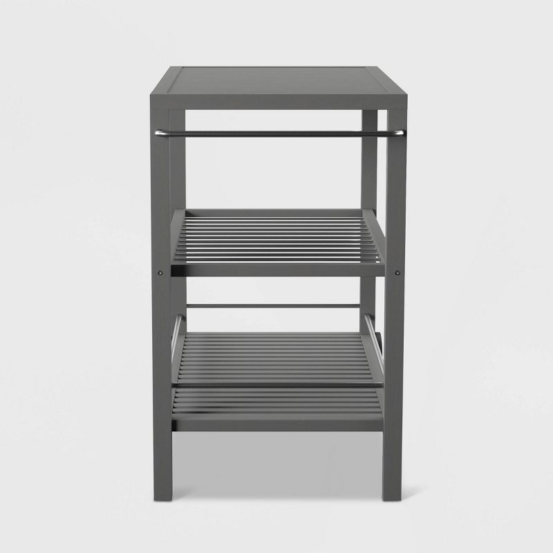 Slat Top Serving Cart - Gray - Apollo Outdoor