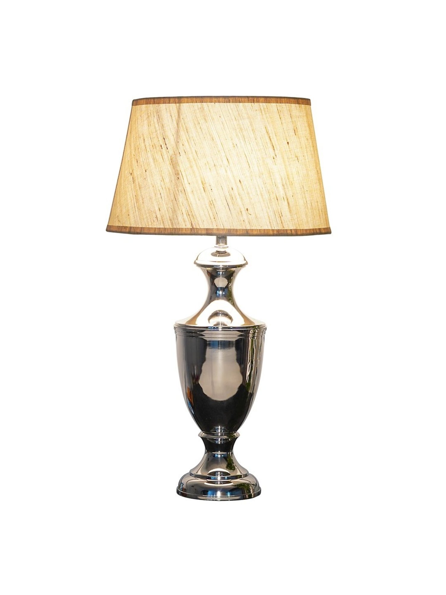 Kapoor Lamp Shades Chrome & White Metal Table Lamp