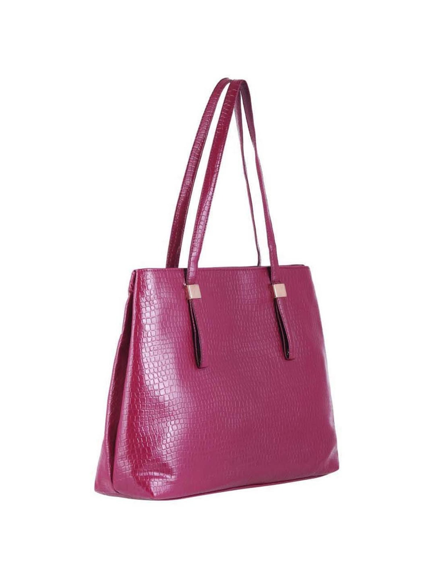 Toteteca Red Textured Medium Tote Handbag