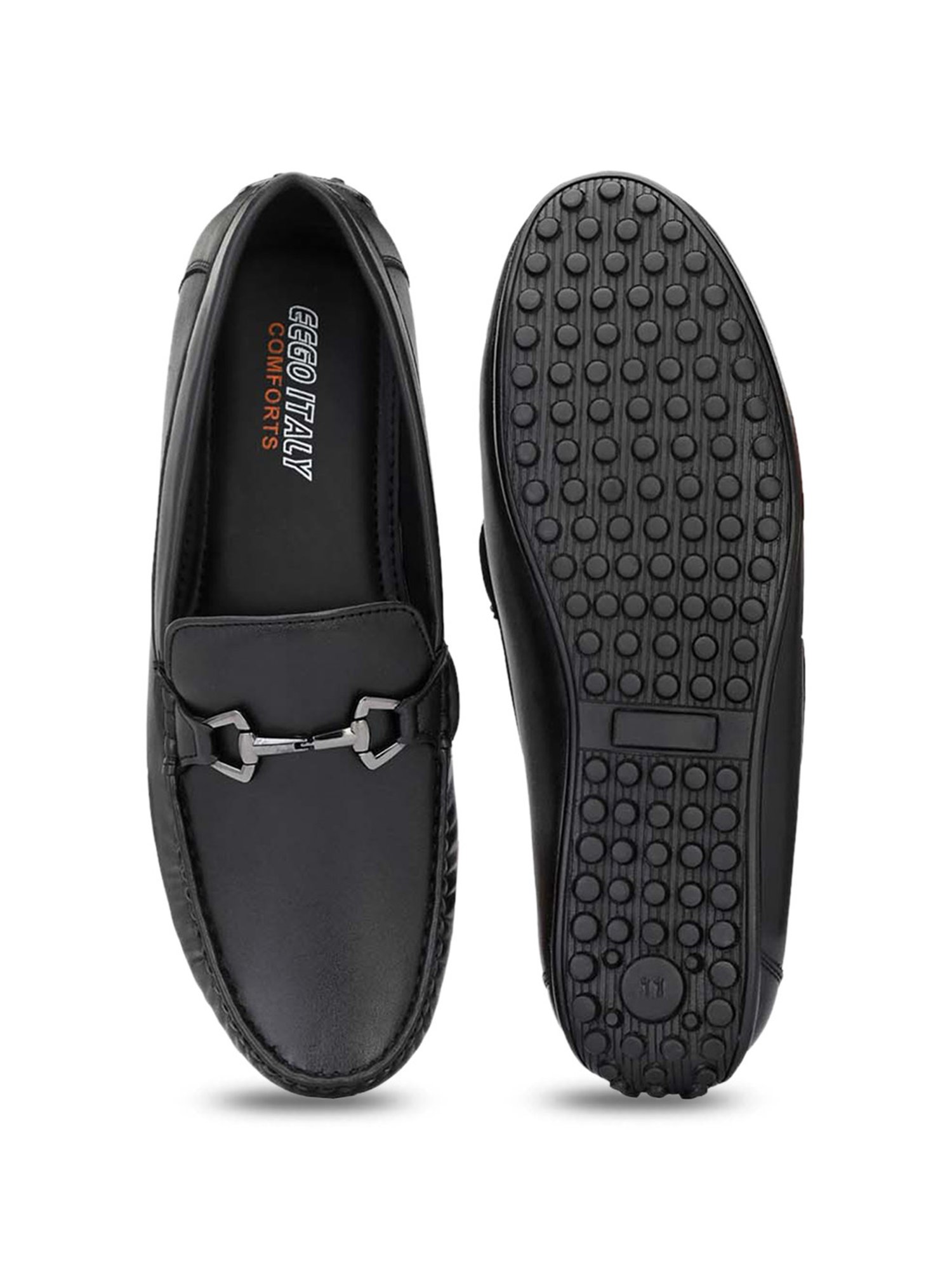 Eego Italy Men's Black Casual Loafers