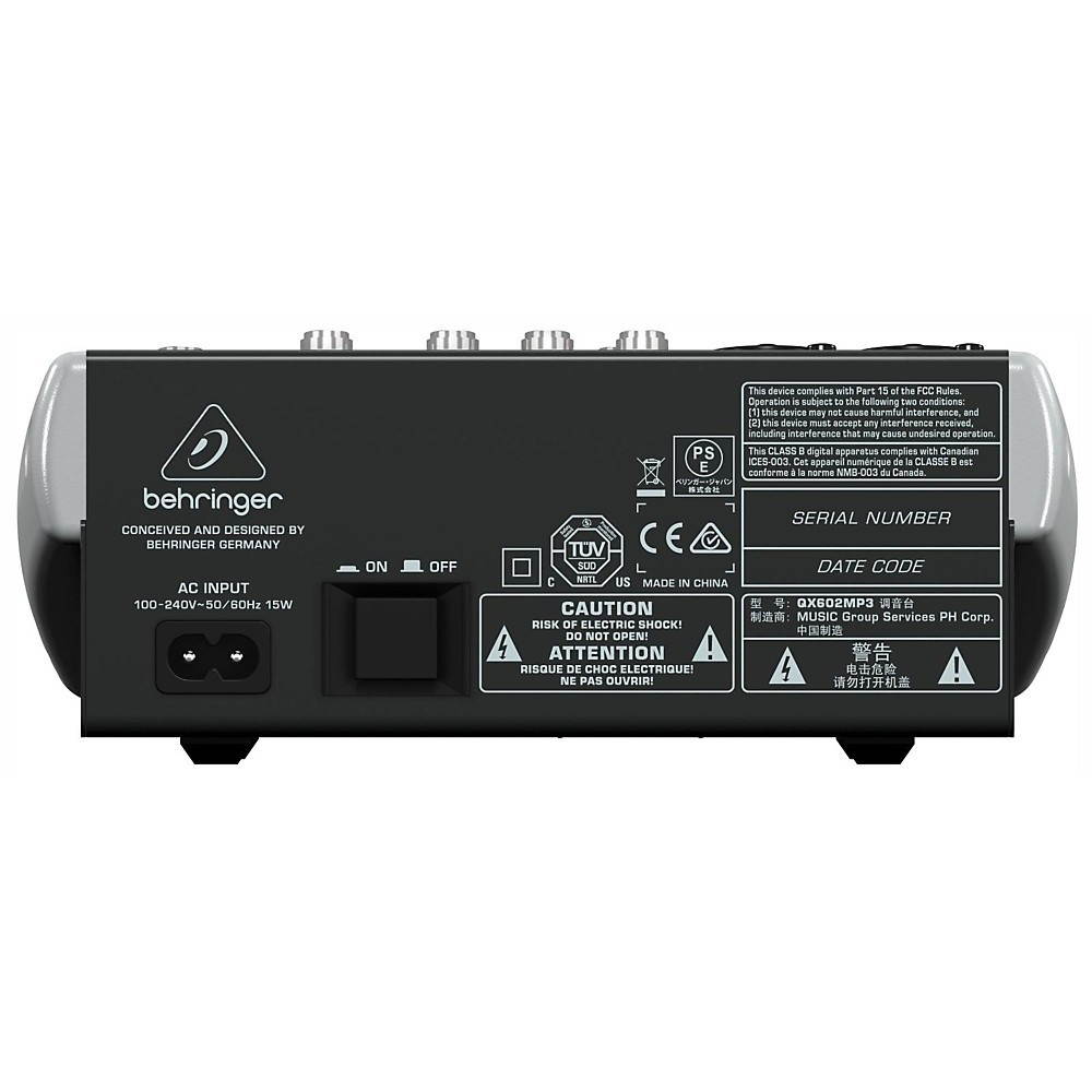 Behringer XENYX QX602MP3 6-Channel Mixer with MP3 Player