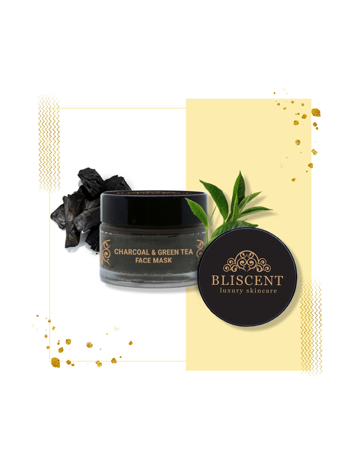 Bliscent Black Charcoal & Green Tea Face Mask - 50 gm