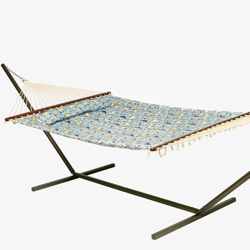 Newport Double Quilted Hammock Blue/Sail Boats - Smart Living