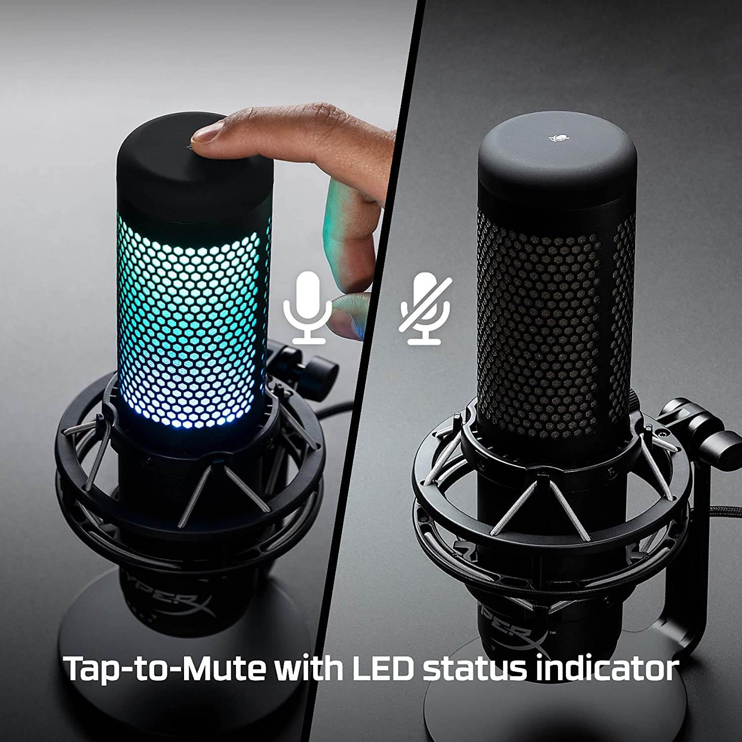 HyperX QuadCast S - RGB USB Condenser Microphone for PC, PS4, Mac, Gaming, Streaming, Podcasts, Twitch, YouTube with GalliumPi Bundle