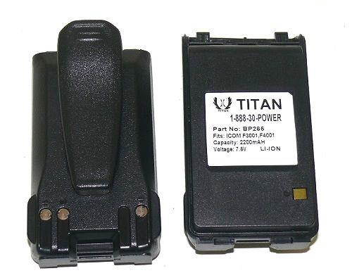2 x 2200mAh BP-265 Li-Ion Battery for ICOM IC-F3001 IC-F4001 IC-F3101D IC-F4101D