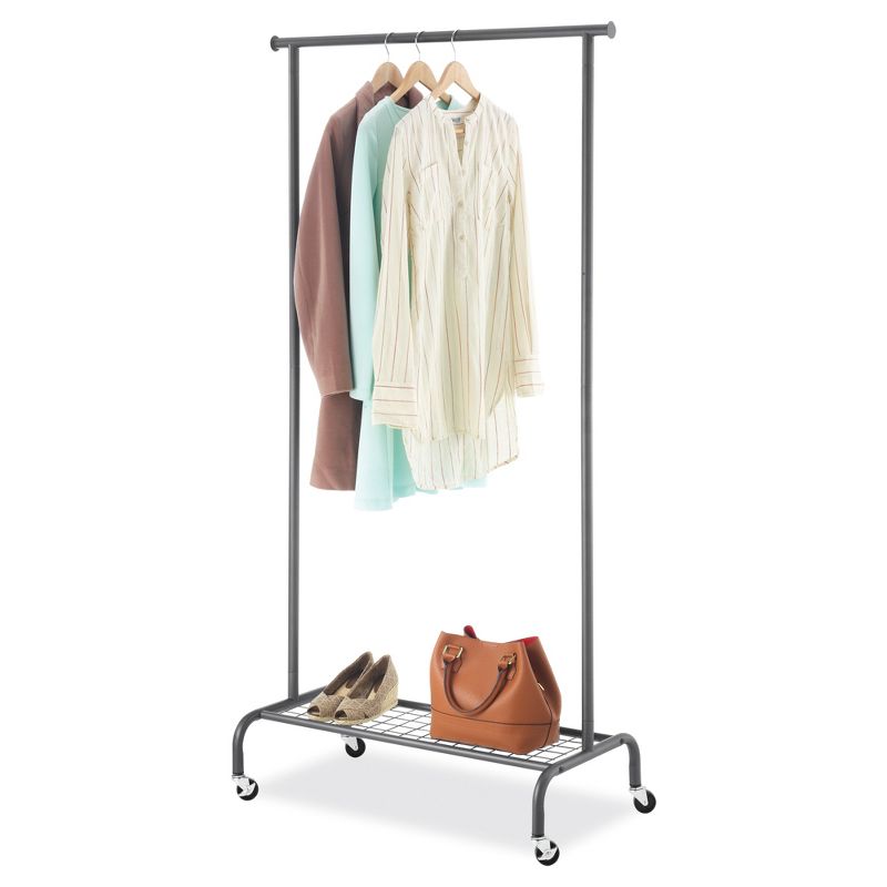 Whitmor Single Rod Garment Rack Gunmetal