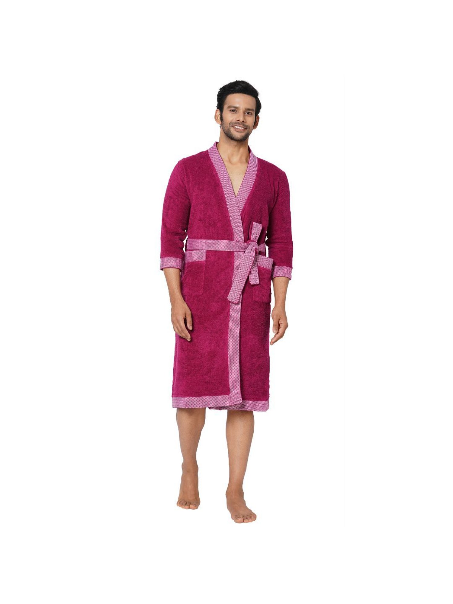 Spaces Hygro Solid Dark Violet Cotton Bathrobes