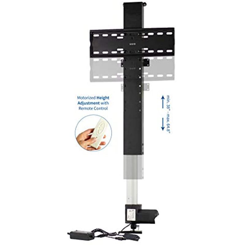 VIVO Black Compact Motorized Vertical TV Stand Lift for Screens 32" to 48"  | Television Mount Bracket (MOUNT-E-UP44)
