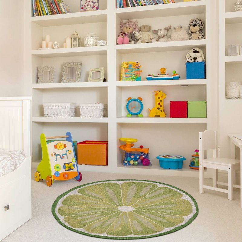 Green Lime Slice Kitchen Rug (3' Round) - Liora Manne