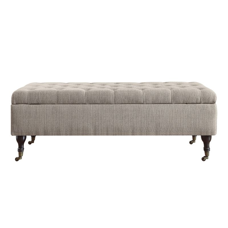 Collette Tufted Storage Bench Linen - Adore Decor
