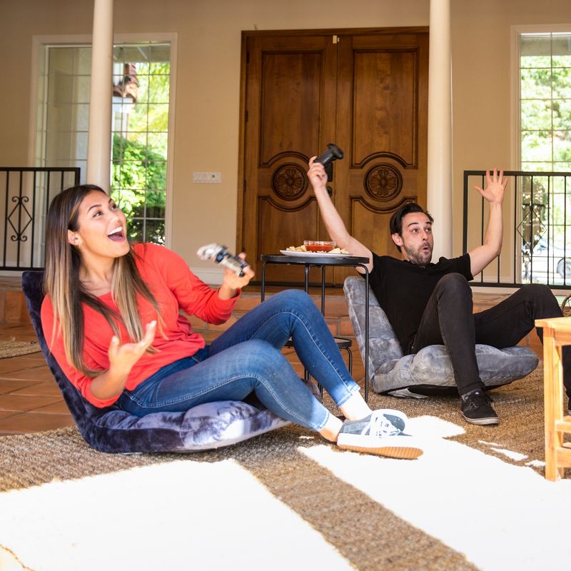 Best Choice Products 14-Position Folding Adjustable Memory Foam Cushioned Padded Gaming Floor Sofa Chair - Gray