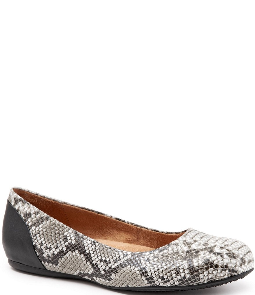 SoftWalk Sonoma Snake Print Leather Ballet Flats