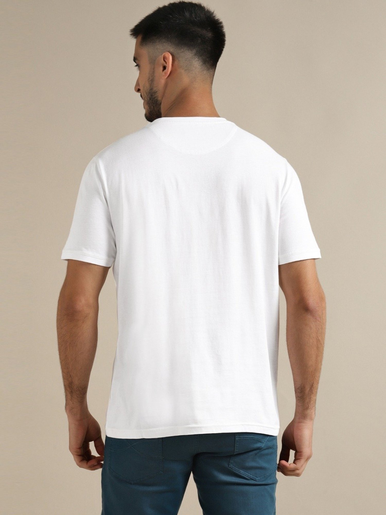Andamen White Regular Fit Printed T-Shirt