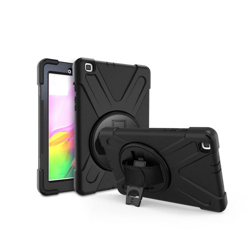 Galaxy Tab A 8.0 T290 Case, Heavy Duty Rugged Shield Case, Shockproof Drop Protection Kickstand Handstrap Shoulderstrap For Samsung Galaxy Tab A 8.0 2019 SM-T290 [Black]