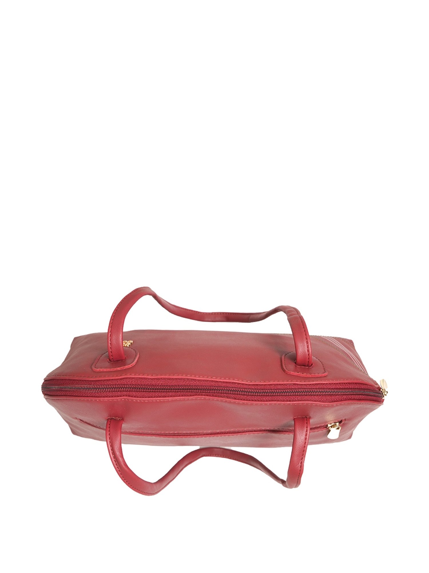 Baggit Inspect Red Textured Medium Handbag