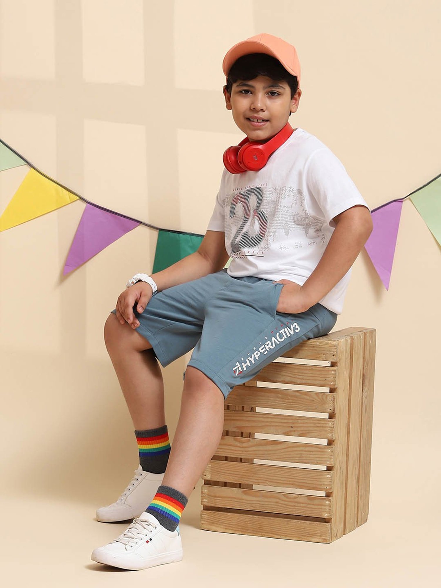 Monte Carlo Kids Blue Solid Bermudas