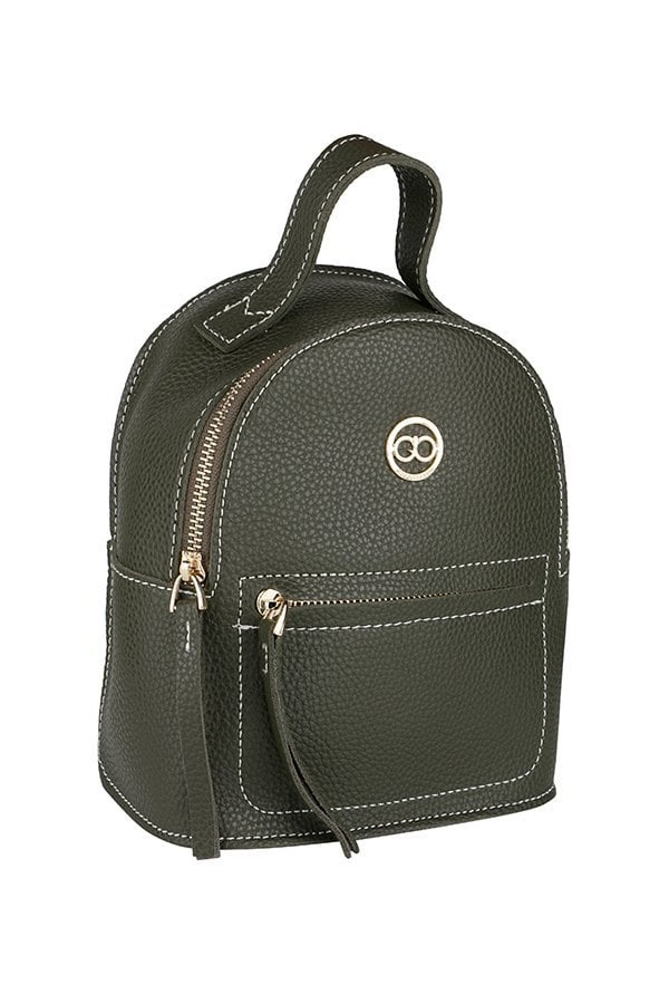 Gio Collection Olive Green Stitched Backpack