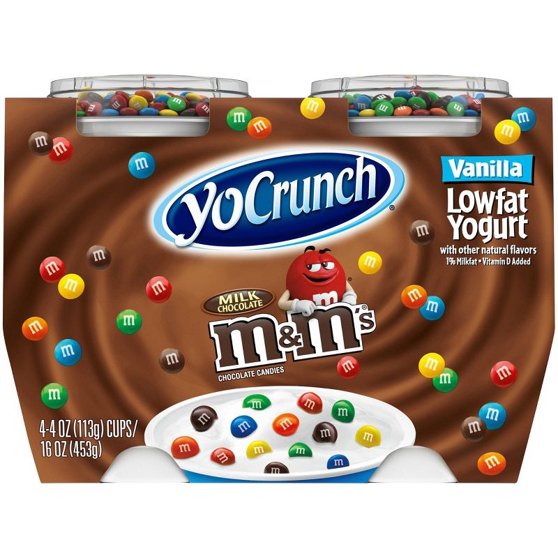 YoCrunch M&M's Vanilla Low Fat Yogurt - 4oz/4ct