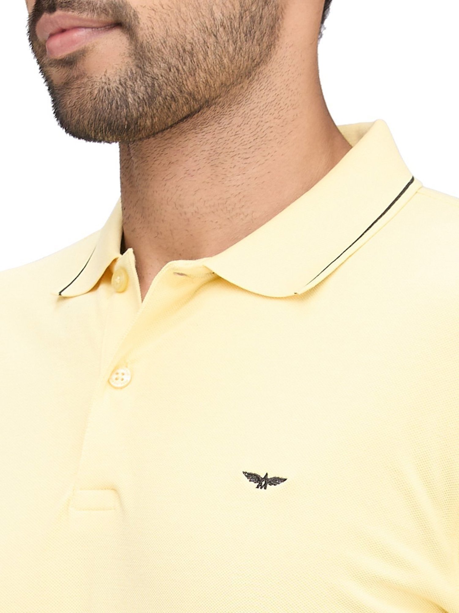 Park Avenue Yellow Slim Fit Polo T-Shirt
