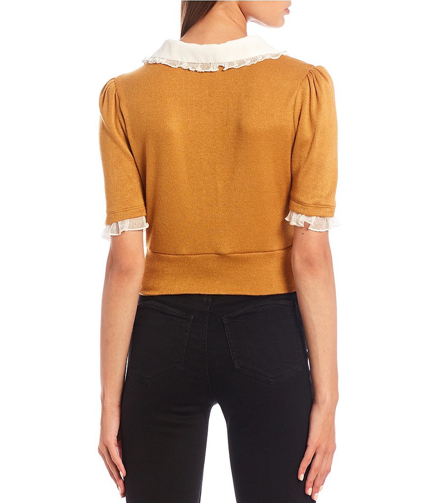 Lily Star Ruffle Collar Short Sleeve Top