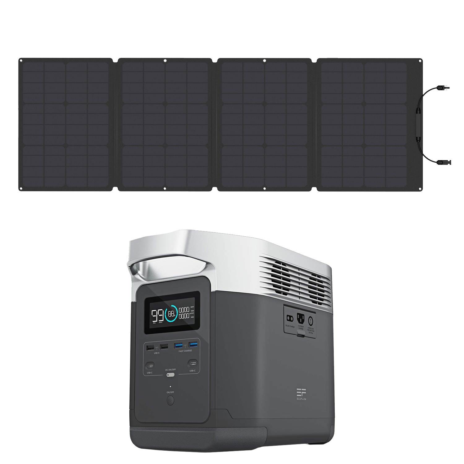 EF EcoFlow Portable Rechargeable Power Station EcoFlow and Folding Solar Panel