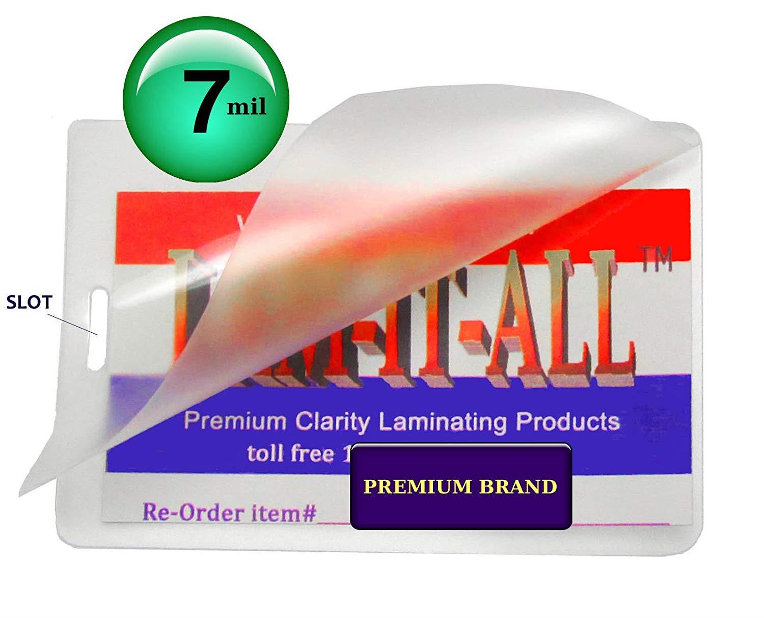 Hot 7 Mil Luggage Tag Laminating Pouches With Slot [Pack of 100] 2-1/2 X 4-1/4 Clear by LAM-IT-ALL