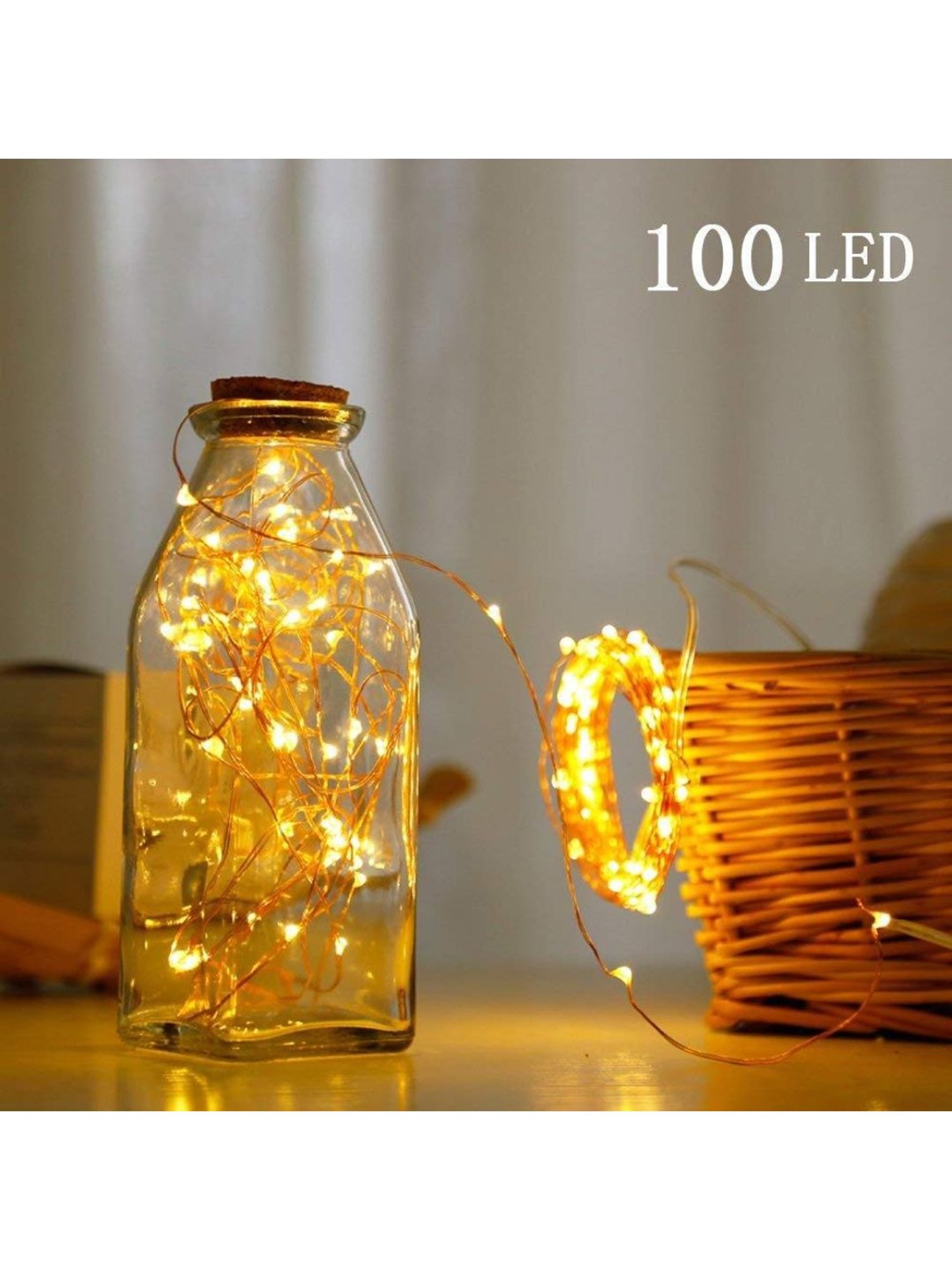 XERGY 33ft 100 LED Copper Wire Fairy String Lights 8 Modes USB Powered with Remote