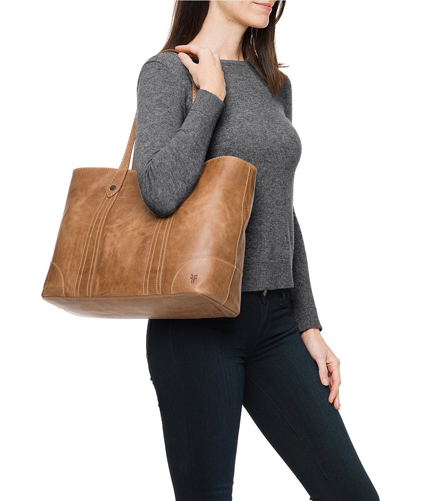 Frye Melissa Washed Leather Shopper Tote Bag