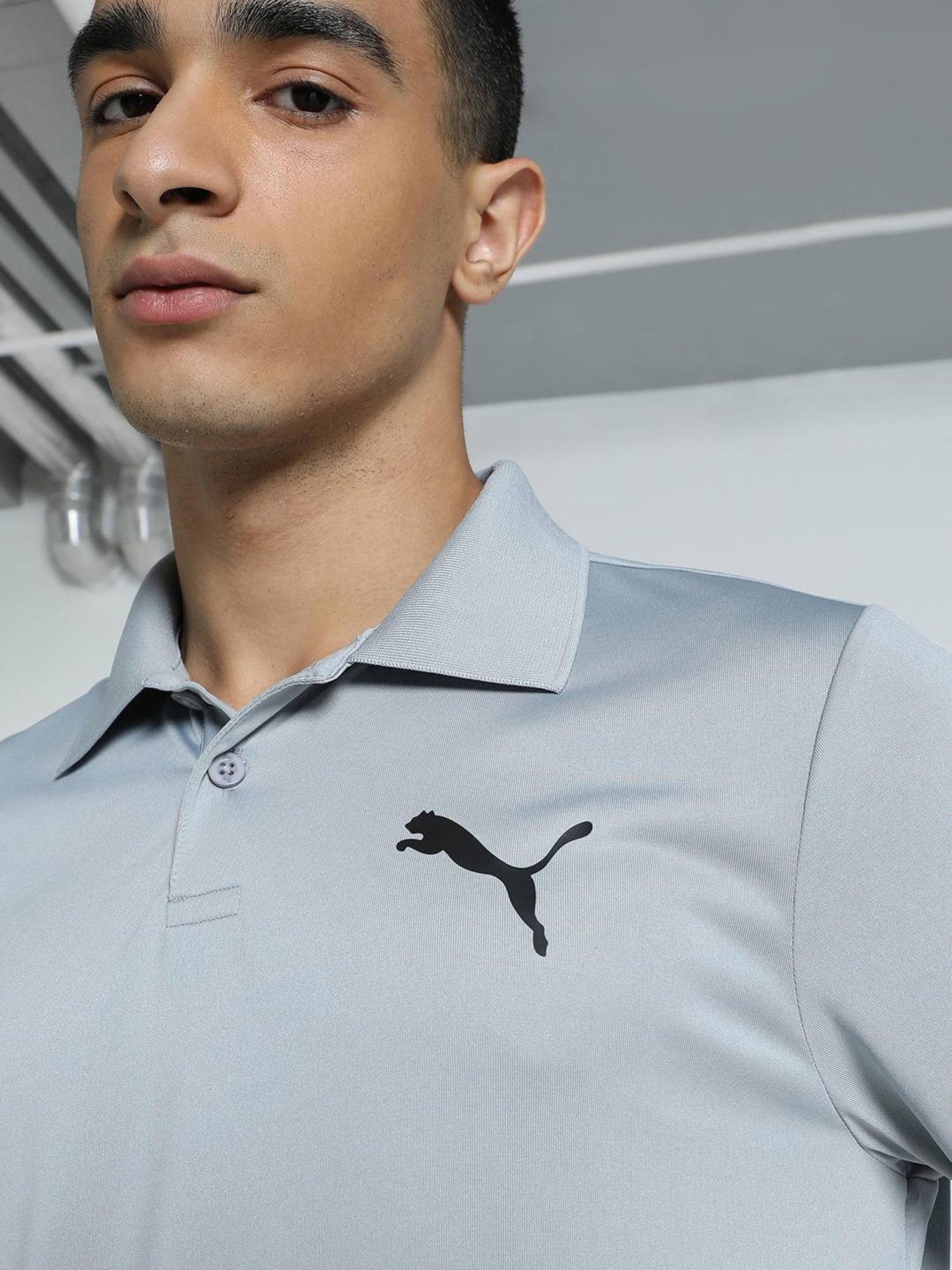 Puma Teamsport Grey Regular Fit Sports Polos