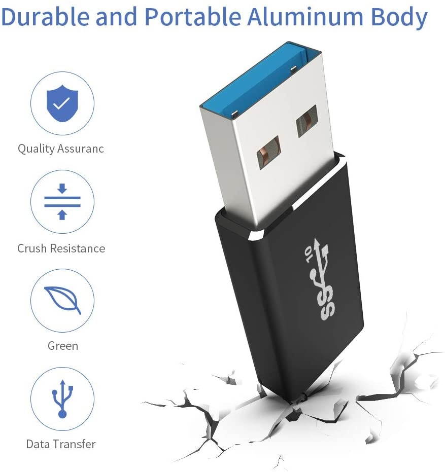 USB C to USB Adapter [2 Pack] Warmstor Type C Female to USB A Male Converter Support Double Sided 10Gbps Sync & 20V/3A Charge for iPhone 11 12 Pro Max MiniiPadSamsung GalaxyGoogle Pixel 5 4 3 XL