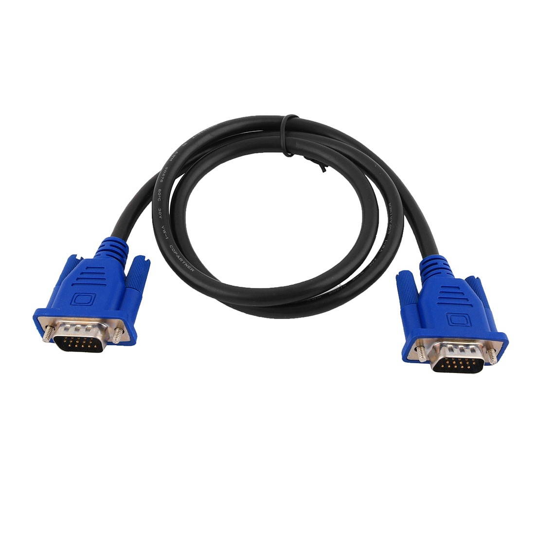 TV Computer Monitor Video Connectors Male to Male VGA Cable Blue 76cm 2.5Ft