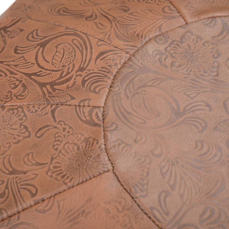 Rogen Round Pouf Brown - WyndenHall