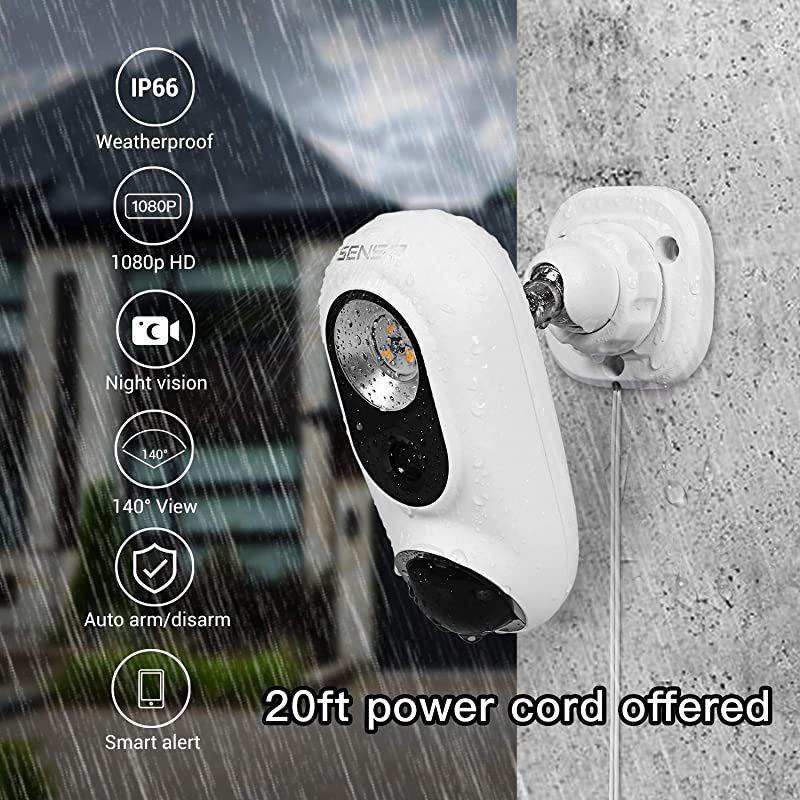 Outdoor Camera with Light, 1080p HD, Wi-Fi Home Security Camera, No Subscription, Customized Motion Zone, Motion Detection, Night Vision, Two-Way Audio and Siren Alarm